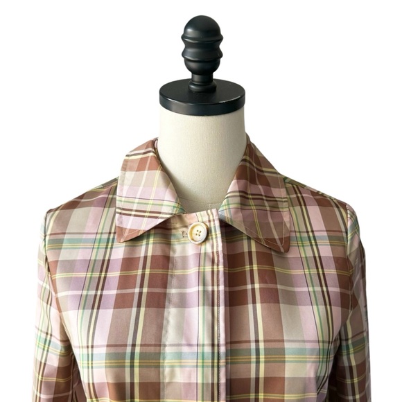 Gap Pastel Plaid Lightweight Trench Coat Jacket | XS - Picture 2 of 10